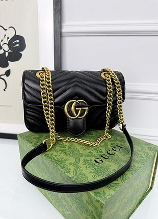 Gucci marmont mini shoulder - (premium) чорний