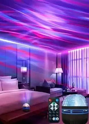 Нічник-проектор зоряного неба rgb та пульт дк, від usb, at-0 / світлодіодна лампа