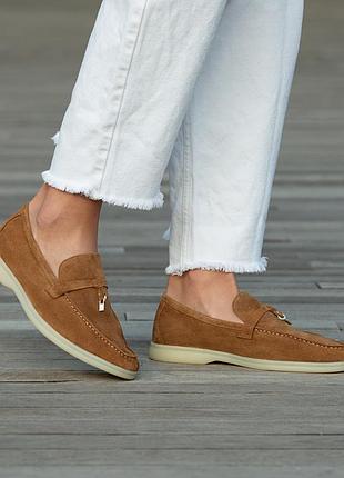 Лофери мокасини loro piana brown