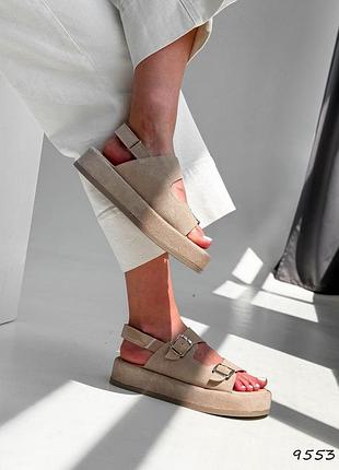 Босоніжки жіночі alpina беж замша 9553