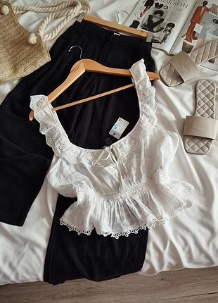 Воздушный белый топ primark из 100% хлопка.