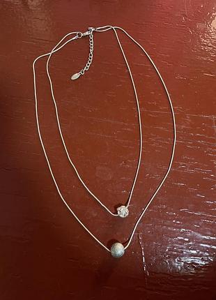 Двойное колье / цепочка с кулоном