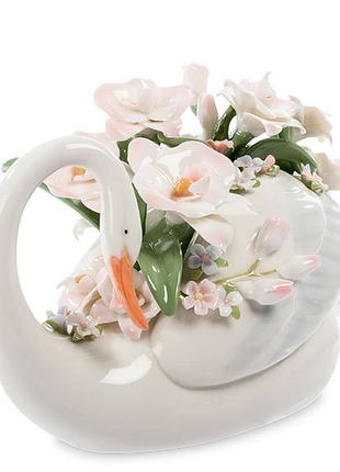 Статуетка порцеляновий pavone лебідь з квітами 13 см 1106043