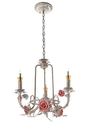 Люстра винтажная с цветочным декором slavia sa014/3