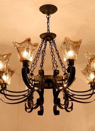 Люстра черная винтажная slavia zd035/8