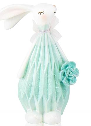 Статуетка декоративна кролик у бірюзовому 18 см 16013-029 полістоун