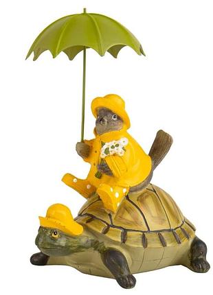 Фигурка птица с черепахой под зонтом 20х16х12 см 18941-008