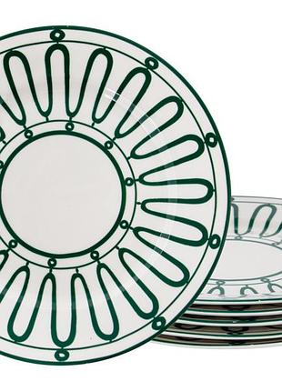 Набор фарфоровых тарелок green line 6 шт 19 см 922-059