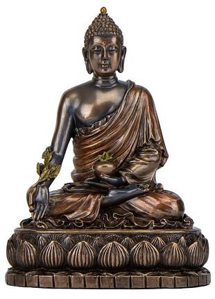 Статуэтка veronese будда 14х10 см 76330 бронзовое напыление
