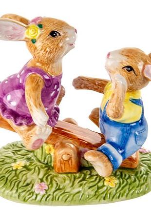 Статуэтка декоративная lefard кролики 11х11 см 59-259 керамика