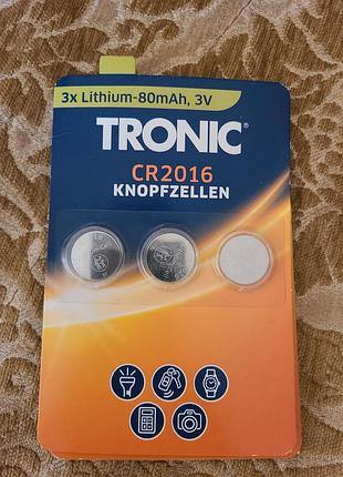 Батарейки tronic cr2016 80mah 3шт