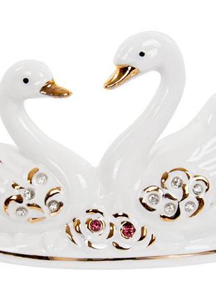 Статуэтка декоративная фарфоровая lefard два лебедя 12,5 см 1149-499