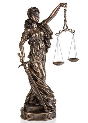 Статуэтка напольная veonese фемида богиня правосудия 62х32х18 см 76537v1 полистоун покрытый бронзой