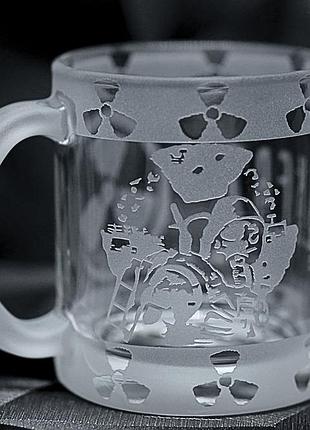 Подарочная  чашка  для чая воды кофе 320 мл с гравировкой  игры лого сталкер 2 s.t.a.l.k.e.r. 2 глянец