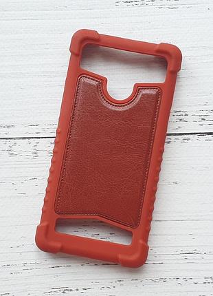 Чохол накладка універсальна для телефона 4.5"-4.8" (13.4×7см) коричневий