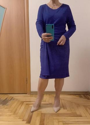 Чудесное трикотажное платье с драпировкой, размер 16 capsule