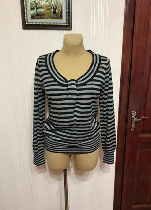 Полосатый свитер с шерстью