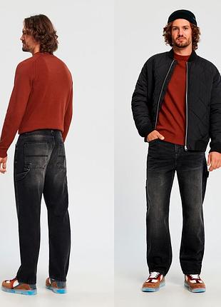 Новые мужские черно-серые джинсы w28 l32 loose sinsay