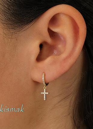 Срібло позолота сережки цирконій cernucci англія