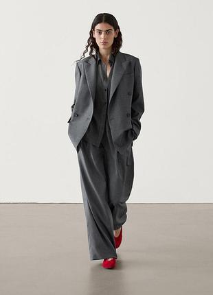 Massimo dutti піджак жіночий вовняний двобортний жакет  тренч довгий сучасний  теплий розмір s