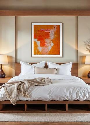 Абстрактна картина «orange love» | акрил, 90×80 см, 2021