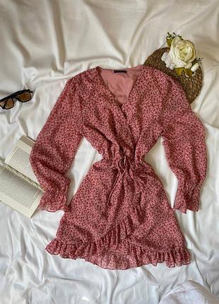 Нежное шифоновое цветочное платье