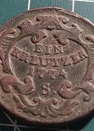 1 крейцер 1774 р. австрія.