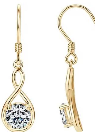 Серебряные серьги с бриллиантом (муассанитом)