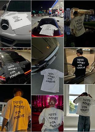 Трендова футболка need money for porsche3 фото