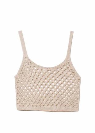 Stradivarius майка топ сітка в’язана