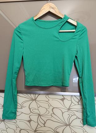 Топ на длинный рукав в мелкий рубчик