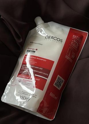 Тонізуючий шампунь vichy dercos energy+ з амінексилом та ніацинамідом від випадіння