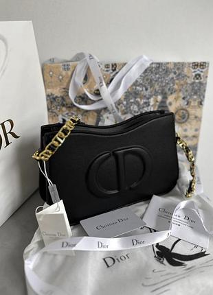 Сумка dior caro bag black leather 2