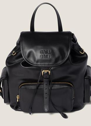 Рюкзак miu miu leather backpack black