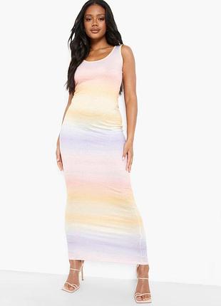 Платье макси с принтом тай дай boohoo