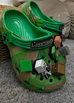 Дитячі крокси сабо classic kids minecraft boot crocs classic kids minecraft