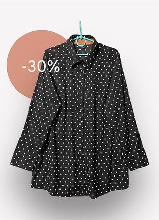 Удлиненная рубашка в горошек 52-54 (11)