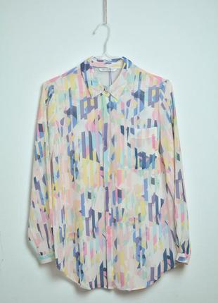 Шифонова яскрава блузка з візерунком в орнамент ніжна оверсайз блуза сорочка знижки 1+1=35 фото