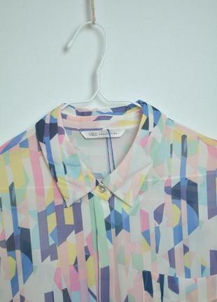 Шифонова яскрава блузка з візерунком в орнамент ніжна оверсайз блуза сорочка знижки 1+1=32 фото