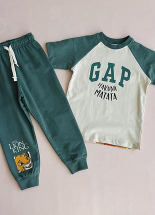 Костюм gap футболка+штани (двонитка)