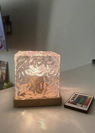 Нічник із проекцією води настільна rgb лампа для кімнати 11х11см aveo nnk22