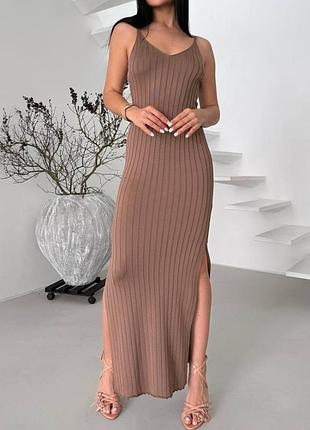 Мега стильна сукня максі на брительках, плаття майка, платье футляр пряме