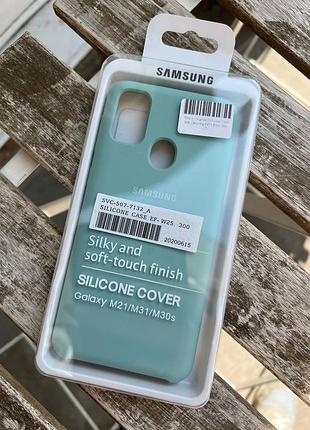 Чехол бампер silicone cover case для samsung galaxy m30s m21 m31 бирюзовый