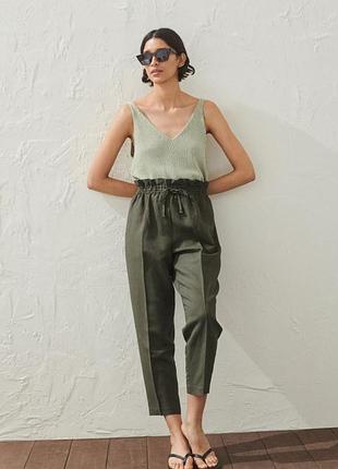 Брюки из смесового льна h&m