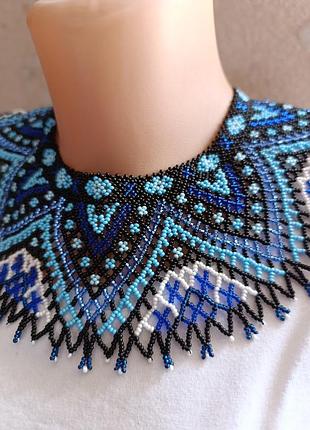 Силянка "нічне небо карпат"  ручна робота з бісеру намисто кольє