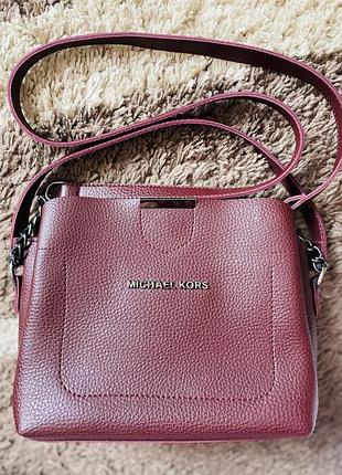 Сумка жіноча michael kors бардо,стильна та містка