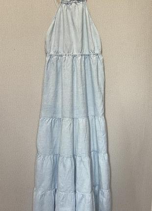 Сарафан блакитного кольору zara роз.s-m