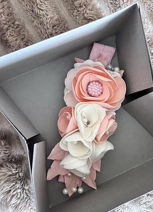 Повязочка персикового кольору для дівчинки