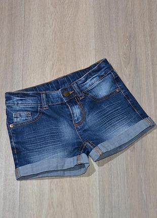 Джинсові шорти benetton jeans 6-7 років. 122 літні на дівчинку модні короткі шортики george класні красиві базові дитячі