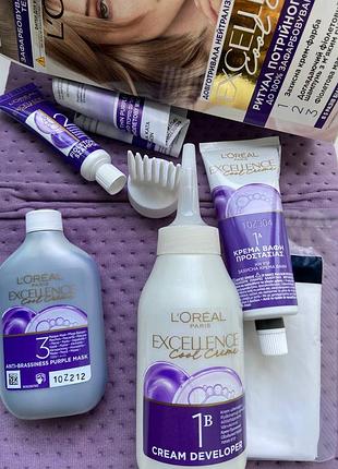 Крем-краска для волос фарба для волосся l'oreal paris excellence 8.11 ультра пепельный св...
